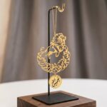 "Lion" Royal Gold-Plated Ornament with Natural Oud Wood - Image 2